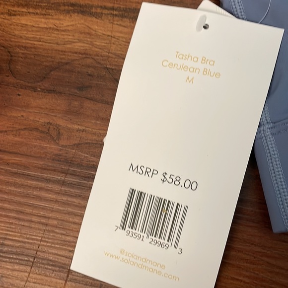 Sol and Mane Tasha Bra, Cerulean Blue, M, NWT - Picture 3 of 4